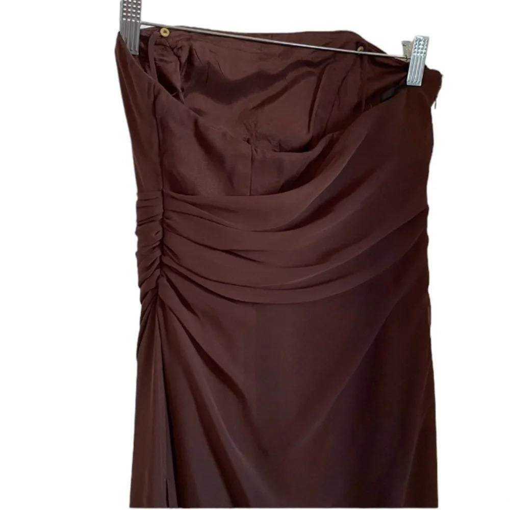 Anthropologie WToo by Watters&Watters chiffon strapless draping bridesmaid dress - Picture 10 of 11